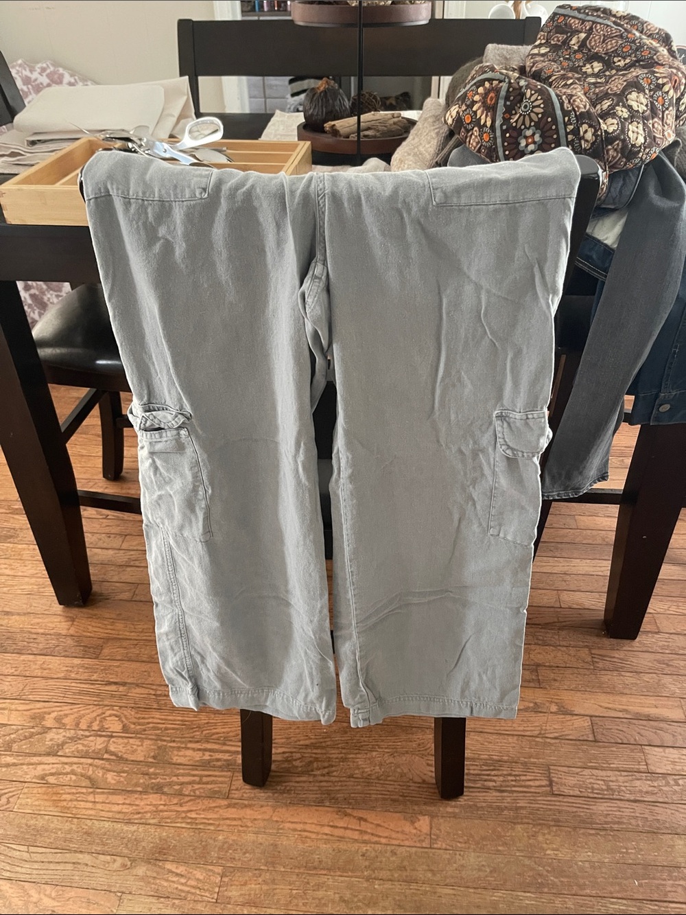 Women's Light Gray Cargo Trousers - Casual Utility Style